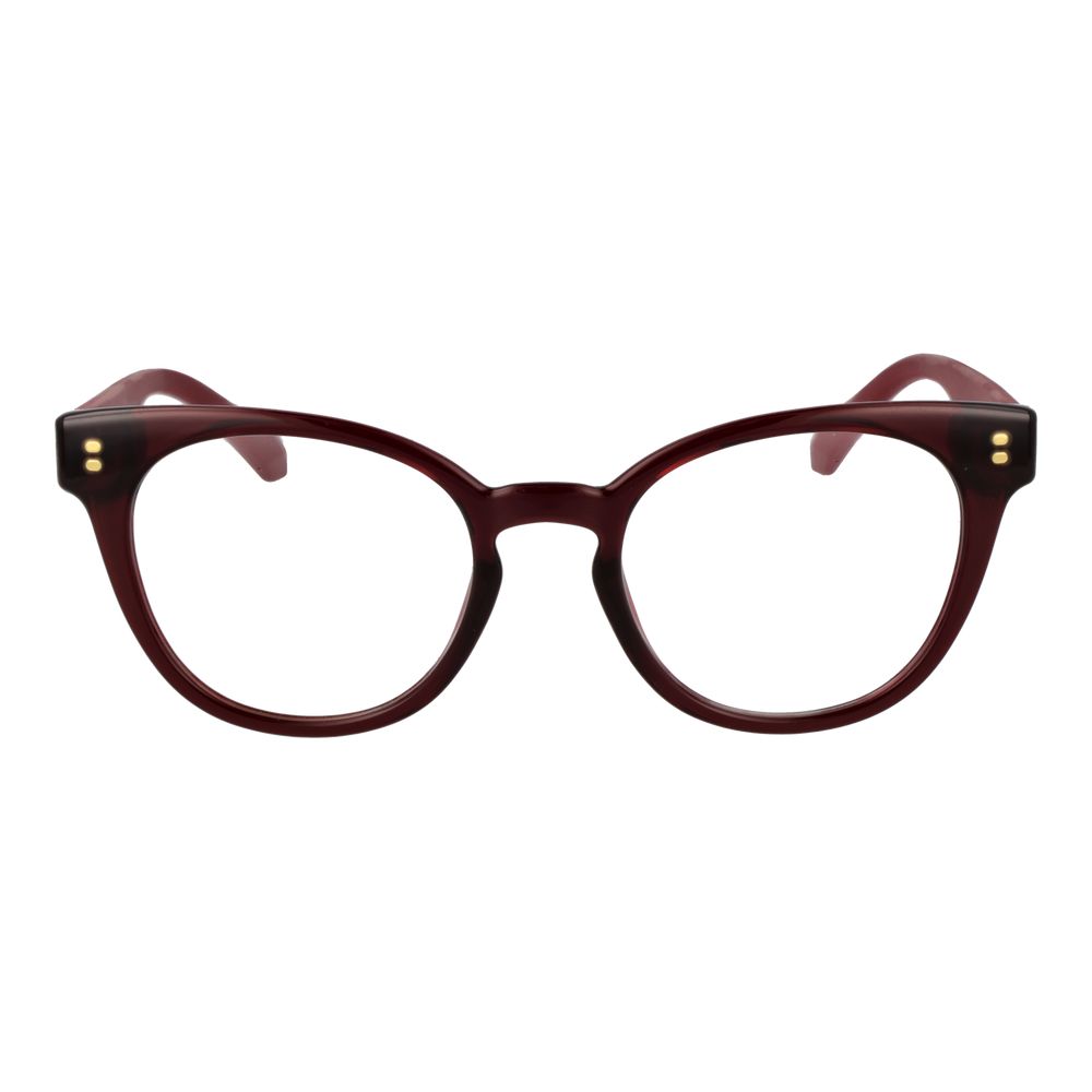 Eyeglasses Frames by Polaroid for women in multicolor showcases a reflective silhouette, artfully incorporating a sophisticated red coloured frame with a distinct full-frame frame design.