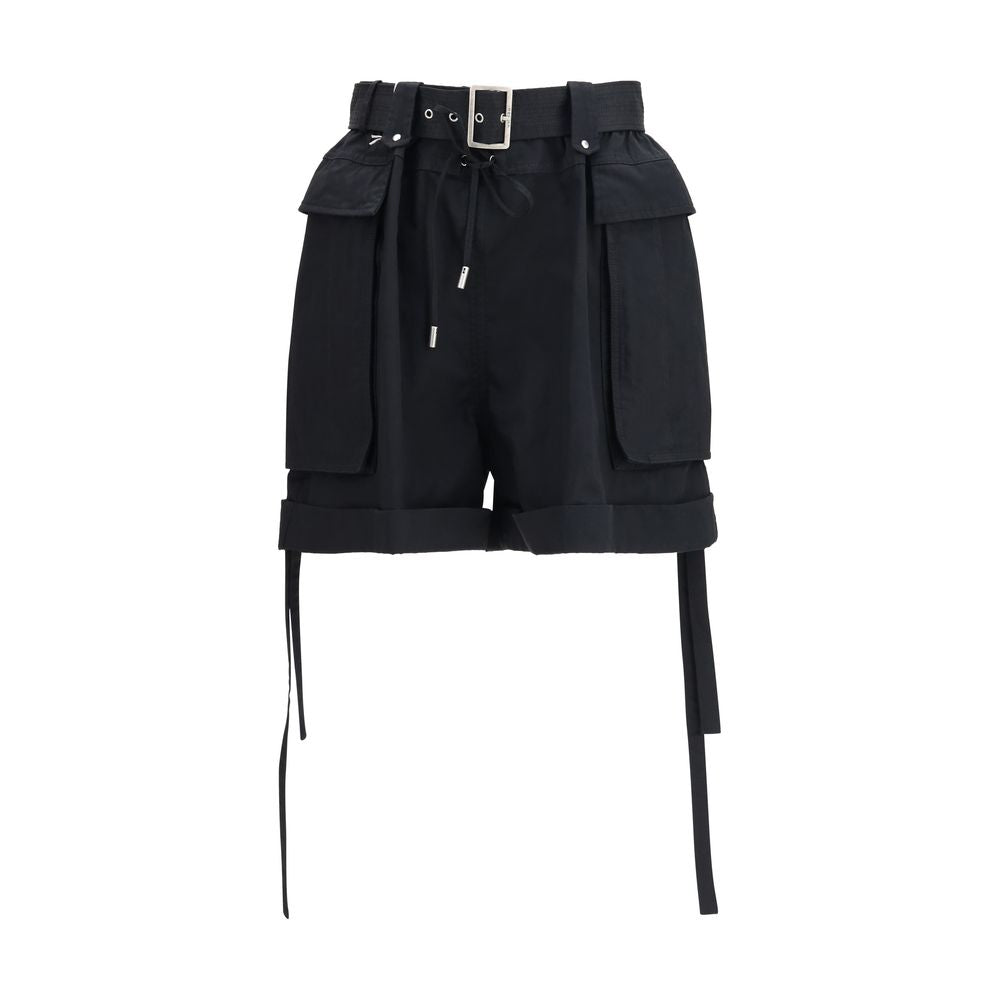 Cargo Shorts by Alexander McQueen for women in cotton black, featuring a summer chic relaxed-fit & regular-fit design with a summer chic short and .