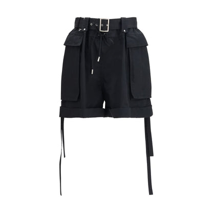 Cargo Shorts by Alexander McQueen for women in cotton black, featuring a summer chic relaxed-fit & regular-fit design with a summer chic short and .