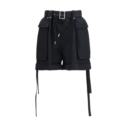 Cargo Shorts by Alexander McQueen for women in cotton black, featuring a summer chic relaxed-fit & regular-fit design with a summer chic short and .