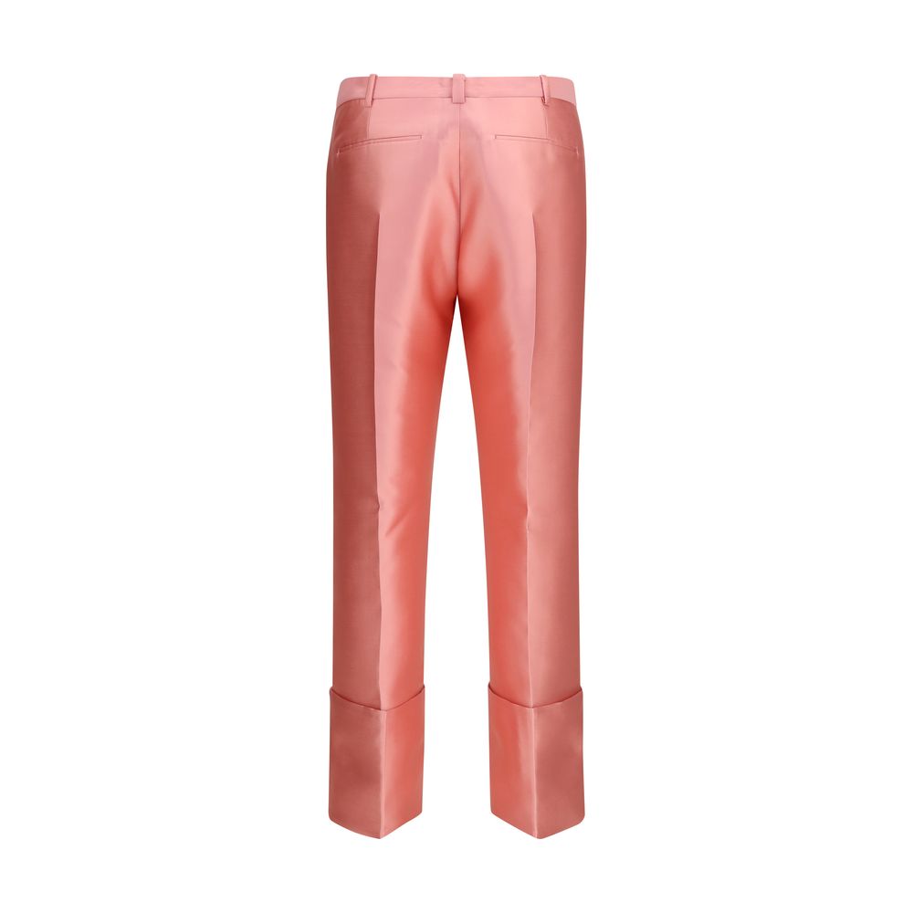 Casual Pants by Calvin Klein for women in polyester & silk multicolor features an sartorial regular-fit and long with a cut for a sartorial finish.