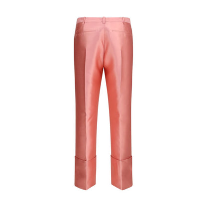 Casual Pants by Calvin Klein for women in polyester & silk multicolor features an sartorial regular-fit and long with a cut for a sartorial finish.