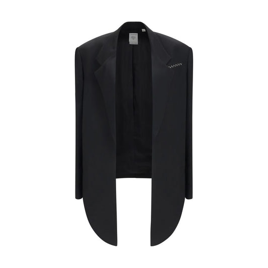 Overcoat by Calvin Klein for women in viscose black, patterned & pinstripe showcases a architectural silhouette, artfully detailed with a distinctive asymmetric neckline and functional pockets & insulated for a architectural finish.