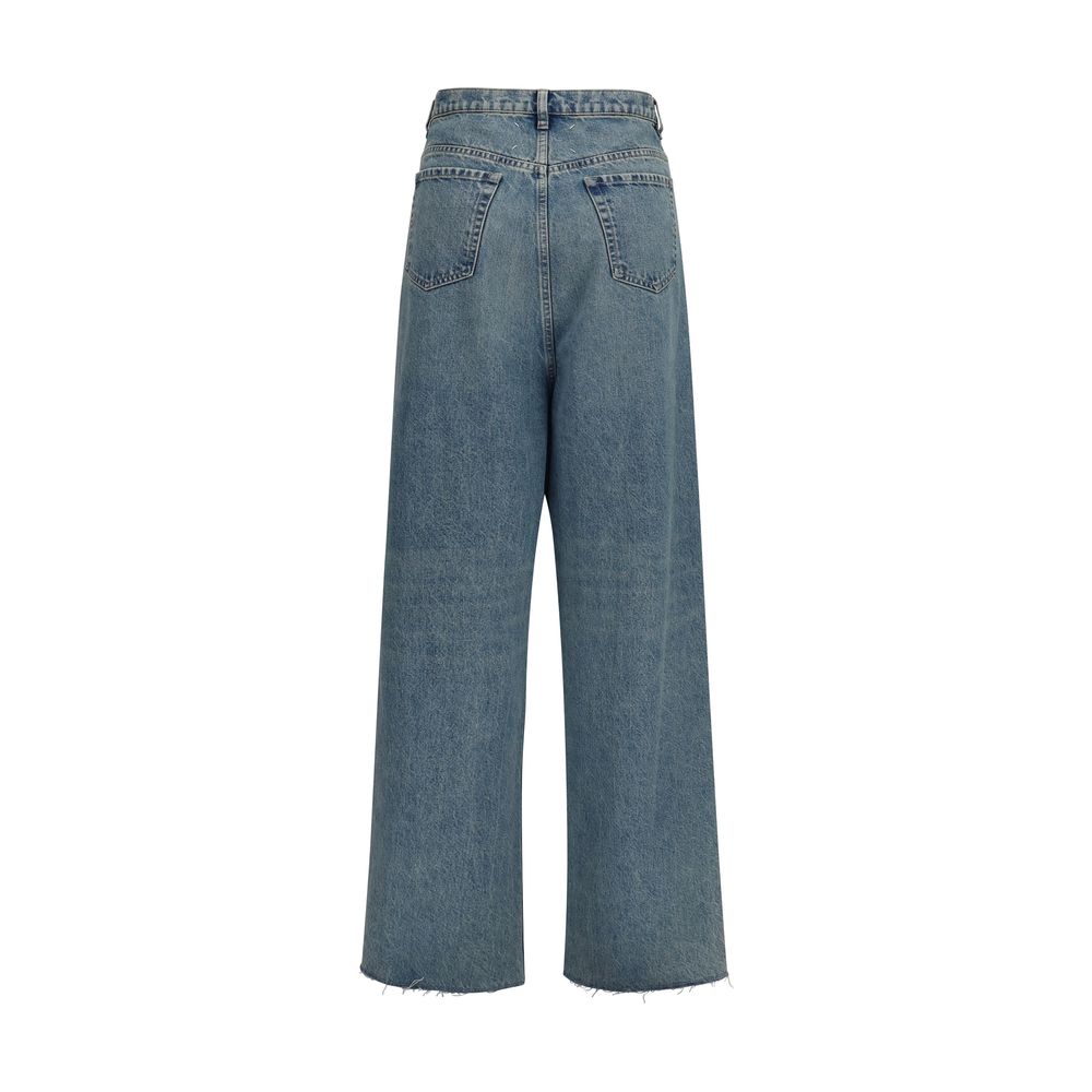 Jeans by Maison Margiela for women in denim cotton blue features a refined silhouette with a refined regular-fit & wide, defined by a high rise and a refined long for a refined finish.