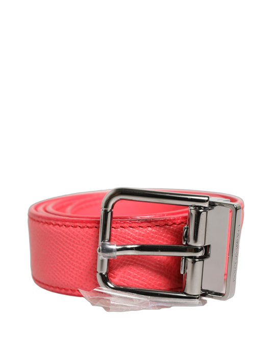 Dolce & Gabbana Lambskin Leather Belt - Pink Silver