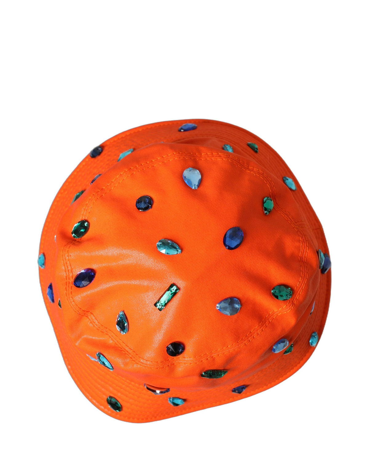 Dolce & Gabbana 9 To 5 Cotton Polyester & Crystal Bucket Hat - Orange