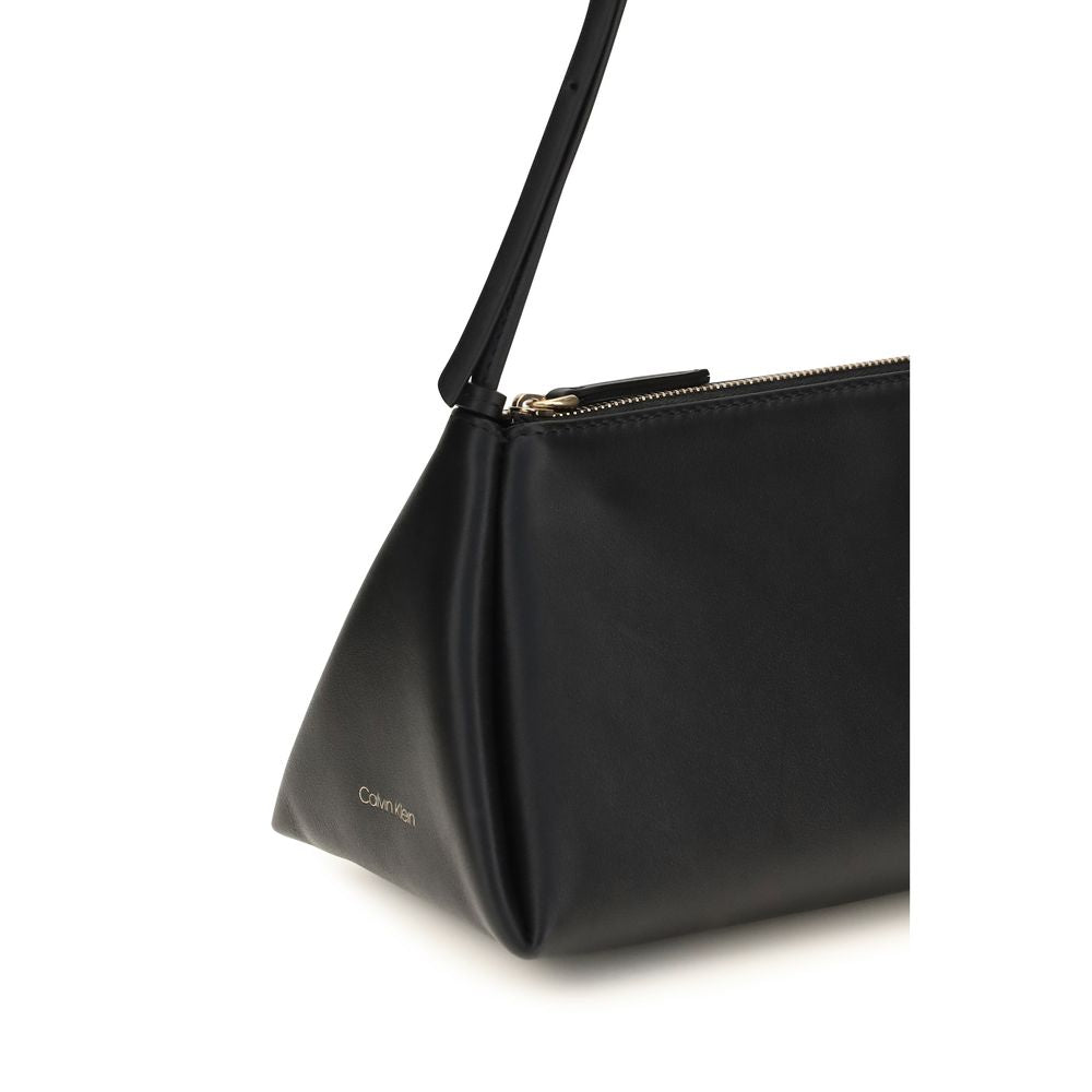 Shoulder Bag by Calvin Klein for women in bos taurus calf leather black & gold presents a versatile silhouette, showcasing a secure zipper and versatile with versatile shoulder-strap, adjustable-strap & handle for a sophisticated look.