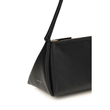 Shoulder Bag by Calvin Klein for women in bos taurus calf leather black & gold presents a versatile silhouette, showcasing a secure zipper and versatile with versatile shoulder-strap, adjustable-strap & handle for a sophisticated look.