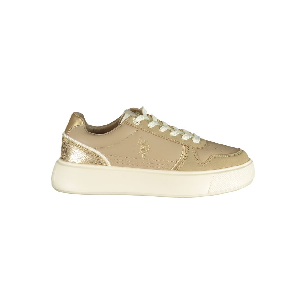 Sneakers by U.S. POLO ASSN. for women in polyurethane beige features a sumptuous design, perfectly showcasing the sumptuous low-top style of this Essence Women's Low-Top Polyurethane Sneakers.