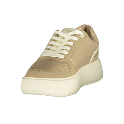 Sneakers by U.S. POLO ASSN. for women in polyurethane beige features an sumptuous silhouette, showcasing the premium Essence Women's Low-Top Polyurethane Sneakers in a sumptuous low-top style that offers a sumptuous finish for refined style.