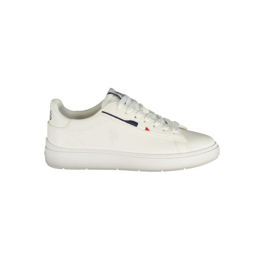 Sneakers by U.S. POLO ASSN. for women in polyester & polyurethane blue & white features an sumptuous design from the Women's Low-Top Polyester & Polyurethane Sneakers collection, highlighting a sumptuous low-top style for a premium, high-fashion look.