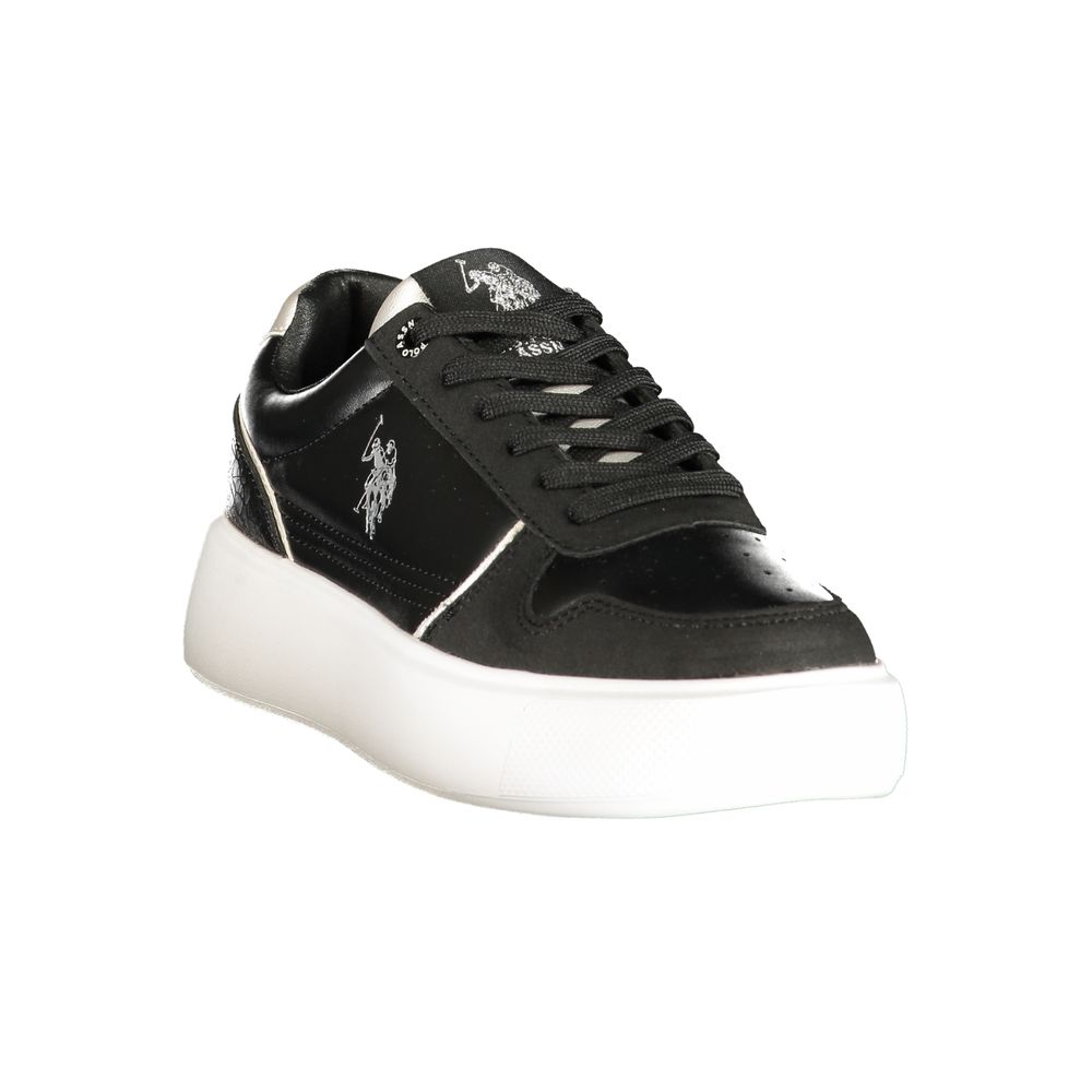Sneakers by U.S. POLO ASSN. for women in polyurethane black presents a sumptuous silhouette as Women's Low-Top Polyurethane Sneakers, expertly defined by a sumptuous low-top style for a sumptuous, high-fashion look.
