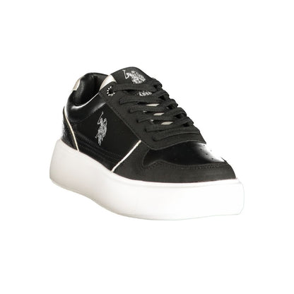 Sneakers by U.S. POLO ASSN. for women in polyurethane black presents a sumptuous silhouette as Women's Low-Top Polyurethane Sneakers, expertly defined by a sumptuous low-top style for a sumptuous, high-fashion look.