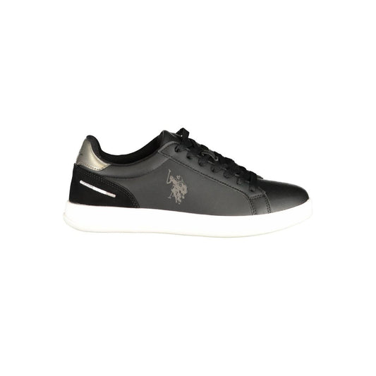 Sneakers by U.S. POLO ASSN. for women in polyester & polyurethane black features an sumptuous design from the Women's Low-Top Polyester & Polyurethane Sneakers collection, highlighting a sumptuous low-top style for a premium, high-fashion look.
