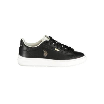 Sneakers by U.S. POLO ASSN. for women in polyester & polyurethane black presents a sumptuous silhouette as Women's Low-Top Polyester & Polyurethane Sneakers, expertly defined by a sumptuous low-top style for a sumptuous, high-fashion look.