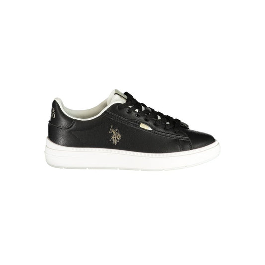 Sneakers by U.S. POLO ASSN. for women in polyester & polyurethane black presents a sumptuous silhouette as Women's Low-Top Polyester & Polyurethane Sneakers, expertly defined by a sumptuous low-top style for a sumptuous, high-fashion look.