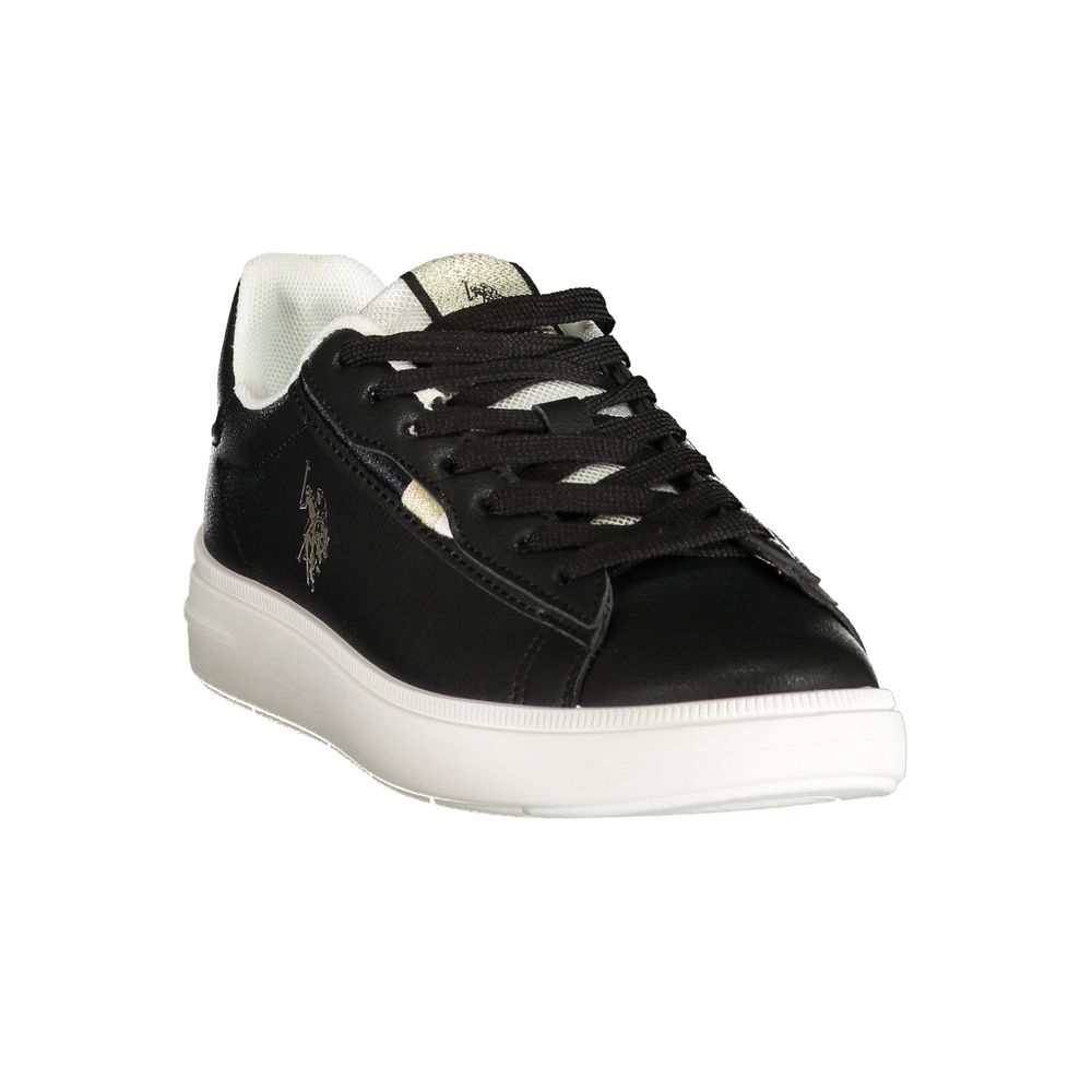 Sneakers by U.S. POLO ASSN. for women in polyester & polyurethane black presents a sumptuous silhouette from the Women's Low-Top Polyester & Polyurethane Sneakers collection, showcasing a sumptuous low-top style for an elevated aesthetic.