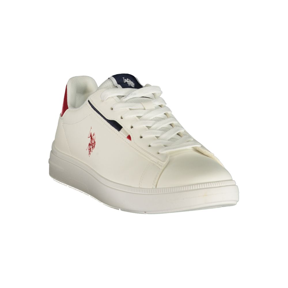 Sneakers by U.S. POLO ASSN. for men in polyester & polyurethane blue & white presents a sumptuous silhouette, artfully capturing the essence of the Men's Low-Top Polyester & Polyurethane Sneakers with its sumptuous low-top style design.