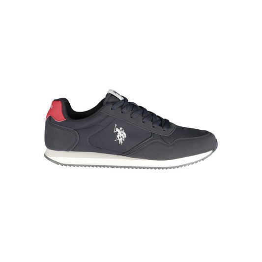 Athletic Sneakers by U.S. POLO ASSN. for men in polyester & polyurethane blue presents a sleek silhouette, perfectly capturing the athletic style essence of Men's Athletic Polyester & Polyurethane Sneakers with its sleek design and premium finish.