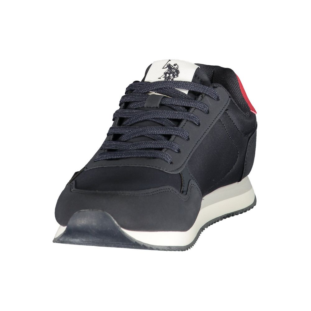Athletic Sneakers by U.S. POLO ASSN. for men in polyester & polyurethane blue showcases an impeccable silhouette, defined by an impeccable athletic style design that perfectly captures the essence of the Men's Athletic Polyester & Polyurethane Sneakers.