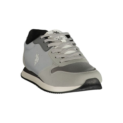 Athletic Sneakers by U.S. POLO ASSN. for men in polyester & polyurethane gray presents a sleek silhouette, perfectly capturing the athletic style essence of Men's Athletic Polyester & Polyurethane Sneakers with its sleek design and premium finish.