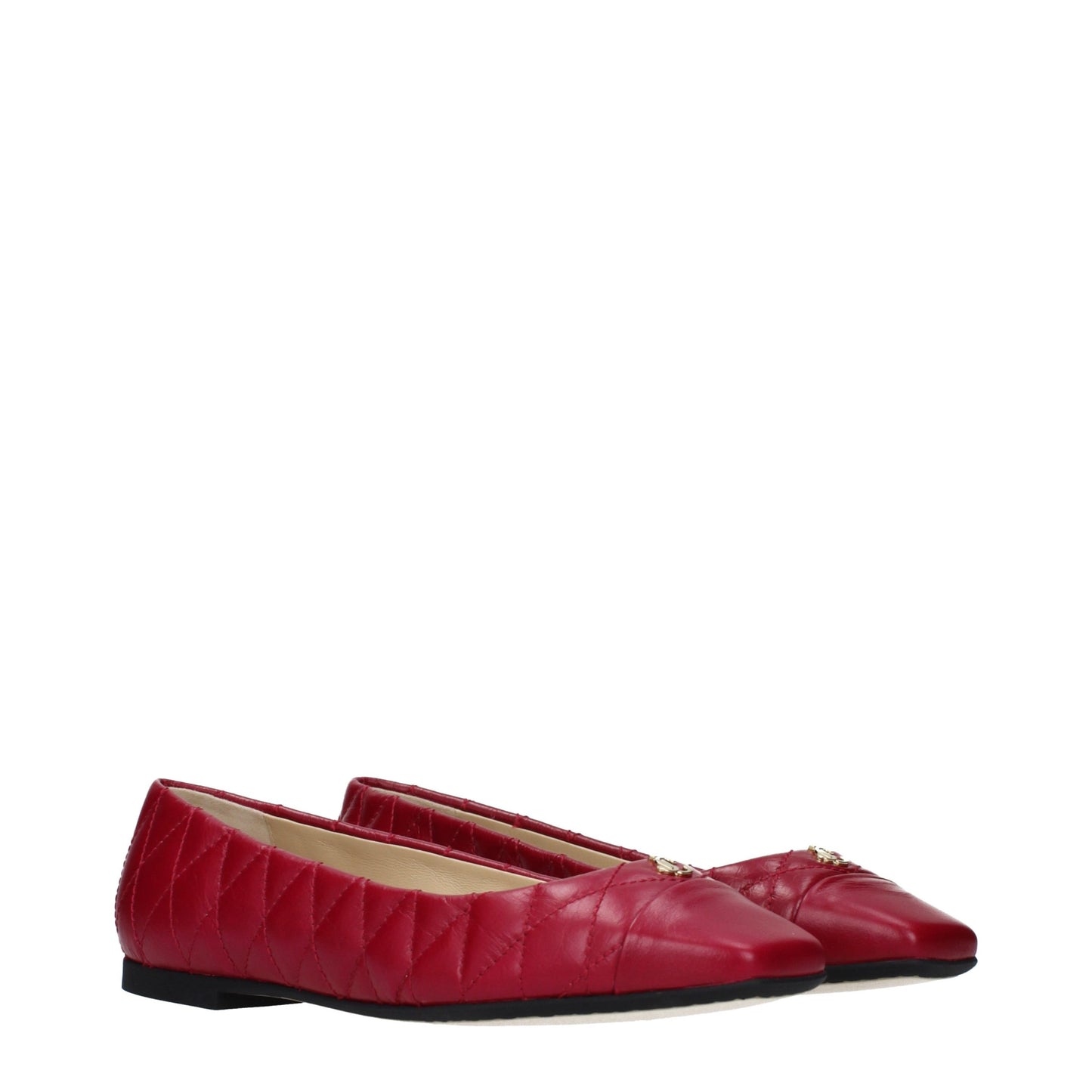Ballet Flat Shoes by Jimmy Choo for women in leather fuchsia & pink features an captivating silhouette, showcasing the captivating style of the Women's Leather Ballet Flat Shoes with its distinct and refined .