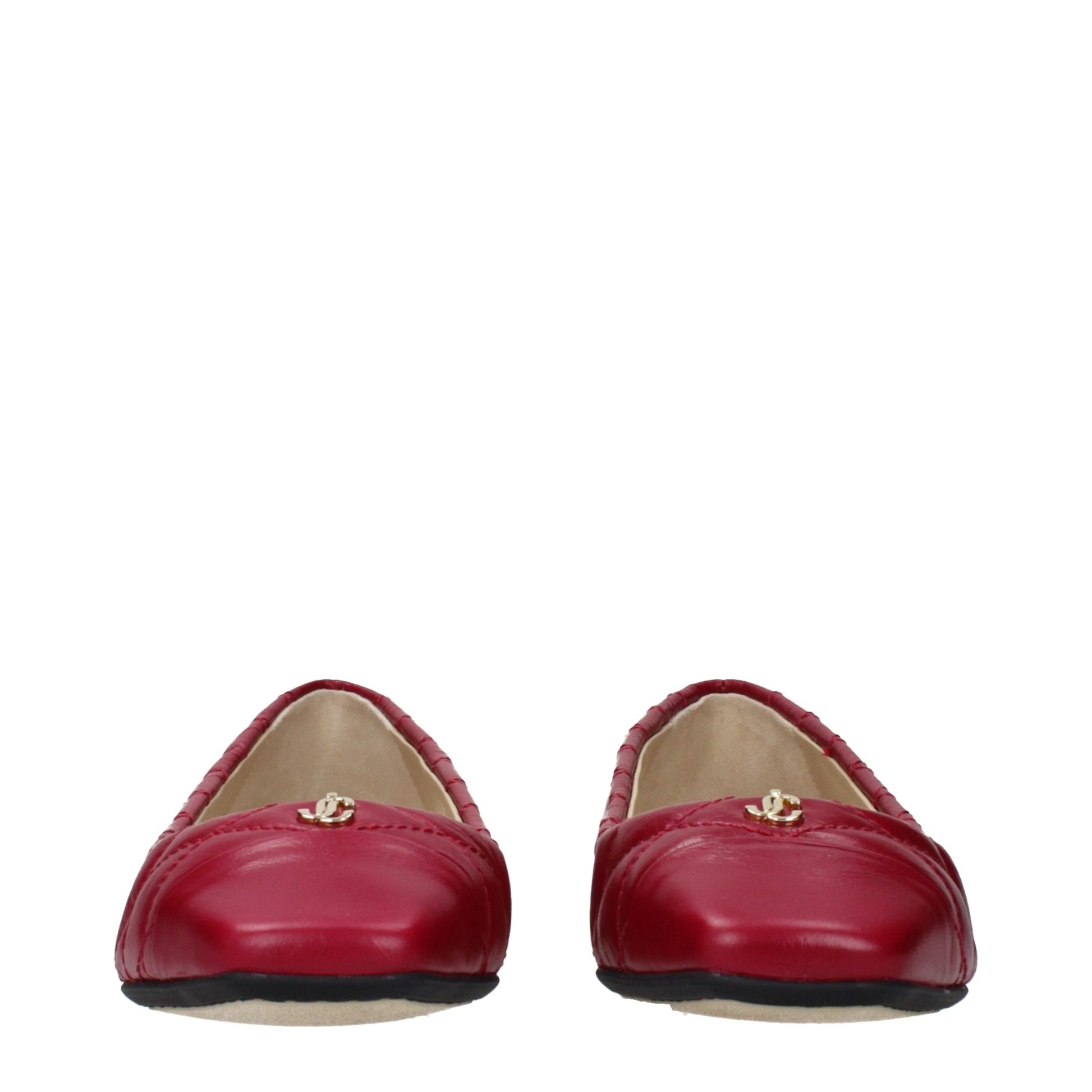 Ballet Flat Shoes by Jimmy Choo for women in leather fuchsia & pink presents a impeccable silhouette as Women's Leather Ballet Flat Shoes, artfully designed with a and a impeccable for a refined, upscale finish.