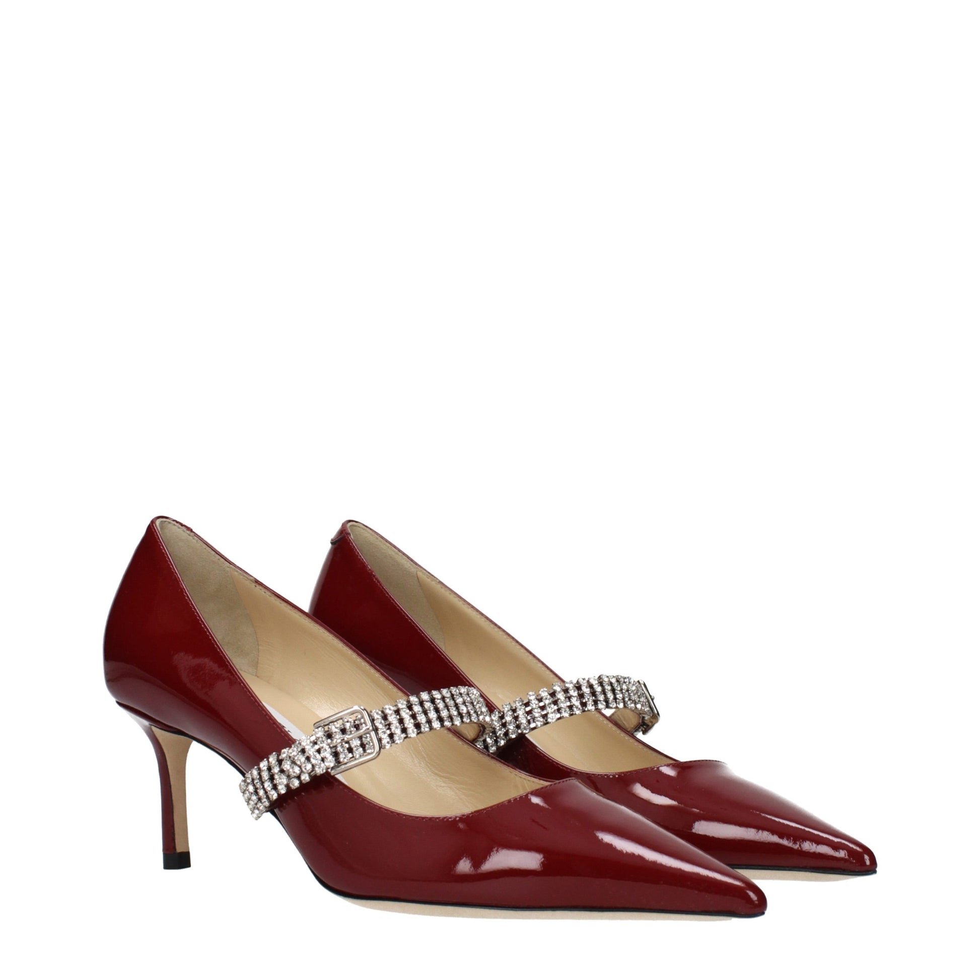 High-Heel Pumps Heels by Jimmy Choo for women in patent leather red features an effortlessly chic silhouette from the Women's Patent Leather High-Heel Pumps Heels collection, showcasing a high-heel and effortlessly chic for a effortlessly chic look.