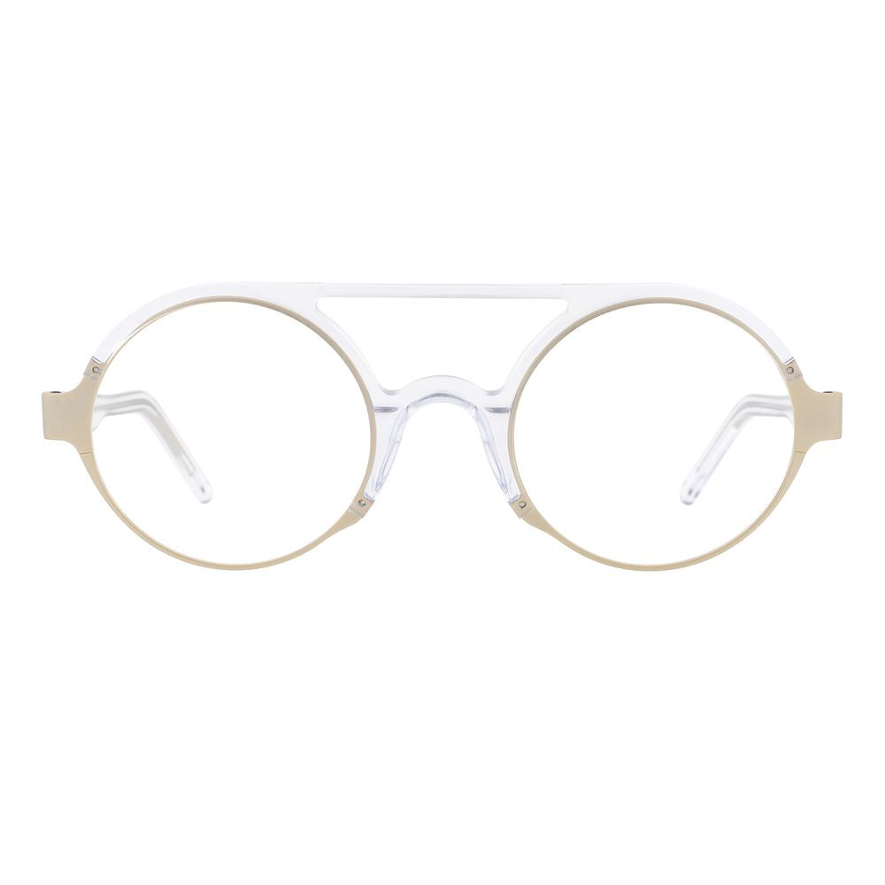 Eyeglasses Frames by Andy Wolf for unisex in gold showcases a refined full-frame frame design with a refined gold coloured frame finish for a refined and sophisticated look.