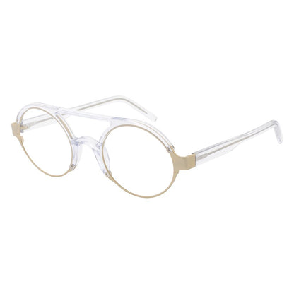 Eyeglasses Frames by Andy Wolf for unisex in and gold showcases a refined silhouette, detailed with a gold coloured frame finish and a sophisticated full-frame frame design.