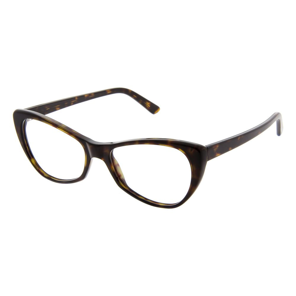 Eyeglasses Frames by Andy Wolf for women in brown features an refined silhouette, showcasing a sophisticated brown coloured frame and refined full-frame frame design for a refined look.