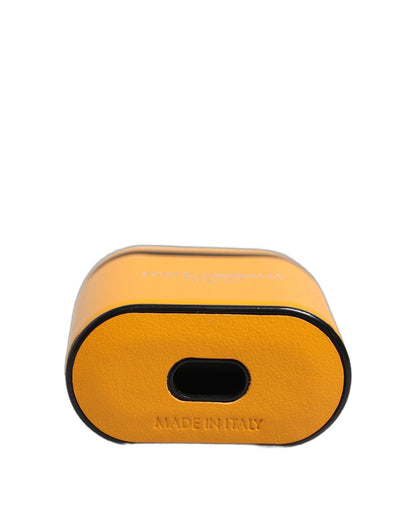 Dolce & Gabbana Polyurethane & Calf Leather Earbuds Carrying Case - Yellow