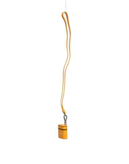 Dolce & Gabbana Polyurethane & Calf Leather Earbuds Carrying Case - Yellow