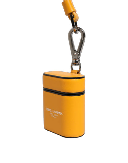 Dolce & Gabbana Polyurethane & Calf Leather Earbuds Carrying Case - Yellow