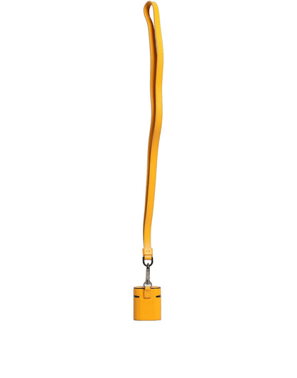 Dolce & Gabbana Polyurethane & Calf Leather Earbuds Carrying Case - Yellow