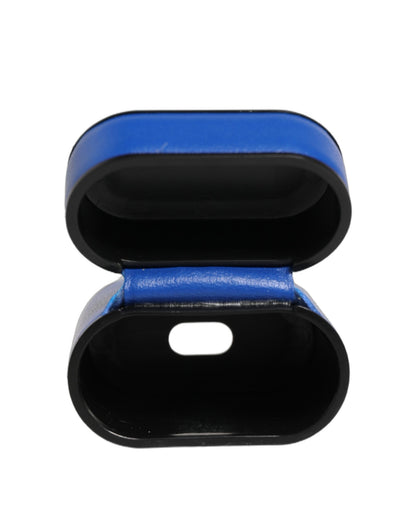 Dolce & Gabbana Case Blue Calf Leather Logo Flip Holder Strap Airpods