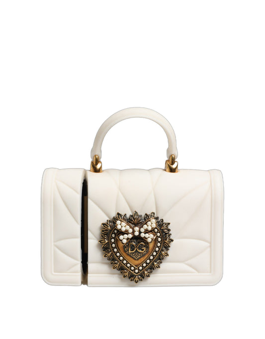 Dolce & Gabbana Devotion Heart Polyurethane & Silicone Earbuds Carrying Case - White