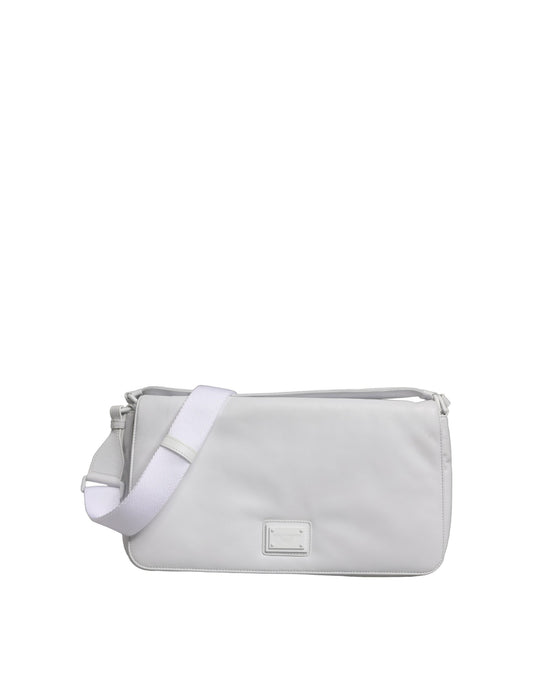 Dolce & Gabbana Aria Acrylic Leather Cotton 2-in-1 Shoulder Crossbody Handbag - White