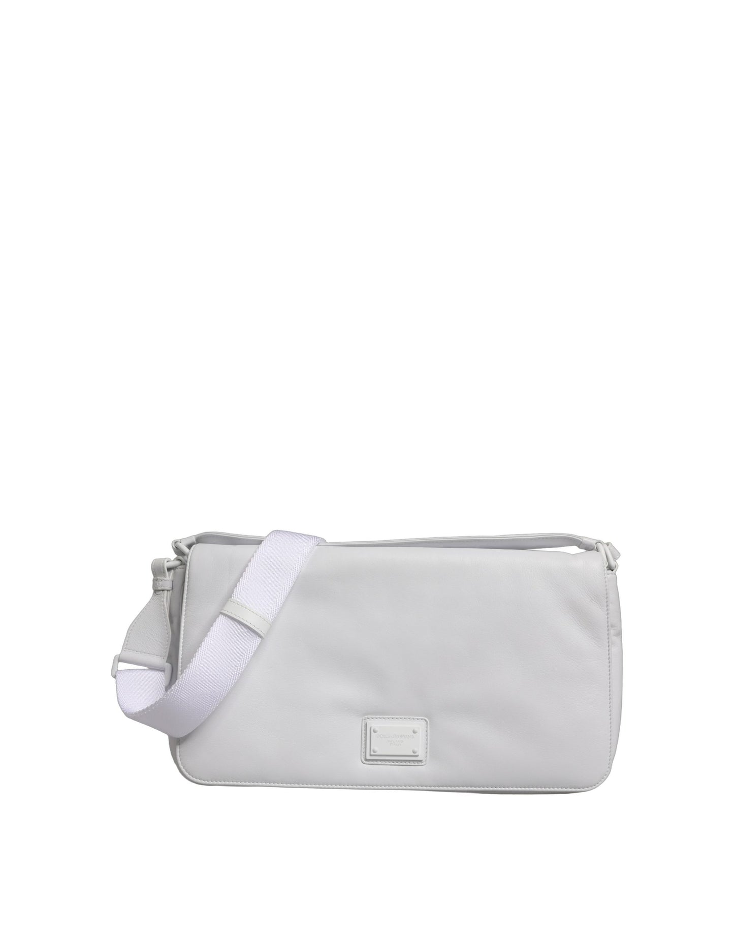 2-in-1 Shoulder & Crossbody Handbag by Dolce & Gabbana for women in acrylic leather & cotton white features a transformative sophistication silhouette, showcasing a secure , ample , and versatile crossbody-strap & shoulder-strap for a transformative sophistication look.