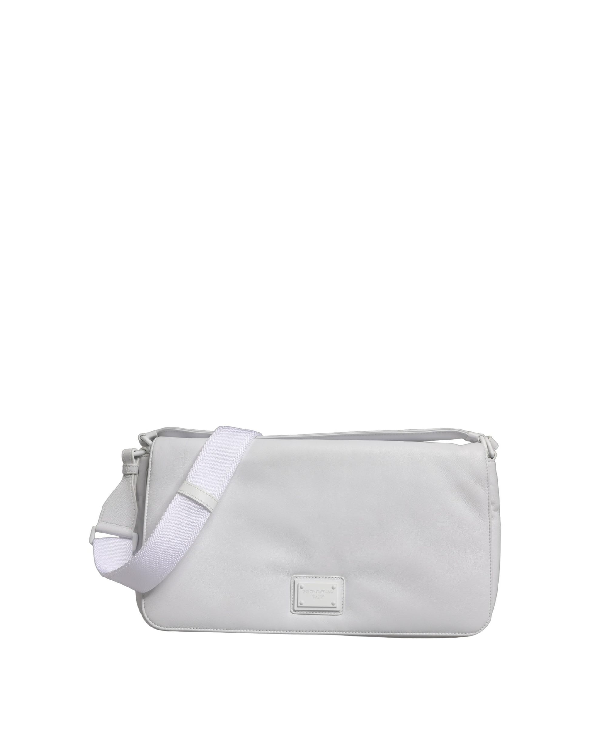 2-in-1 Shoulder & Crossbody Handbag by Dolce & Gabbana for women in acrylic leather & cotton white features a transformative sophistication silhouette, showcasing a secure , ample , and versatile crossbody-strap & shoulder-strap for a transformative sophistication look.