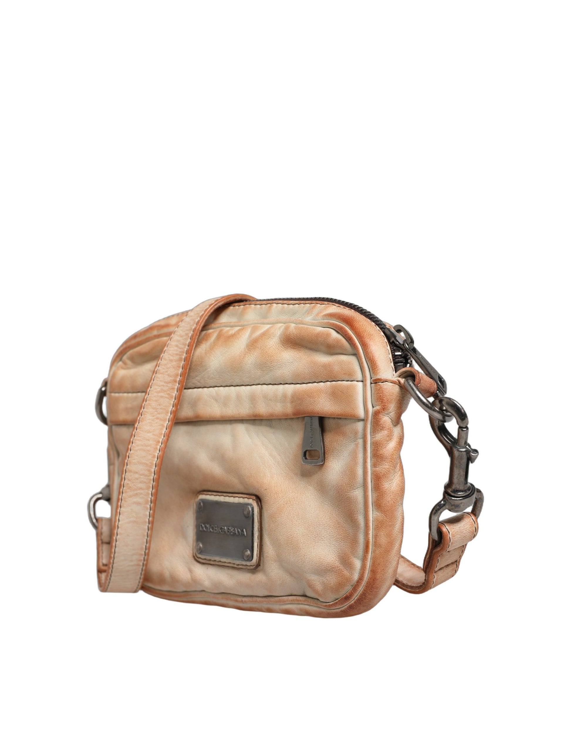 2-in-1 Shoulder & Crossbody Clutch Convertible Handbag by Dolce & Gabbana for men in leather & velvet beige presents a exquisite silhouette, showcasing a secure and organized with versatile crossbody-strap & shoulder-strap.