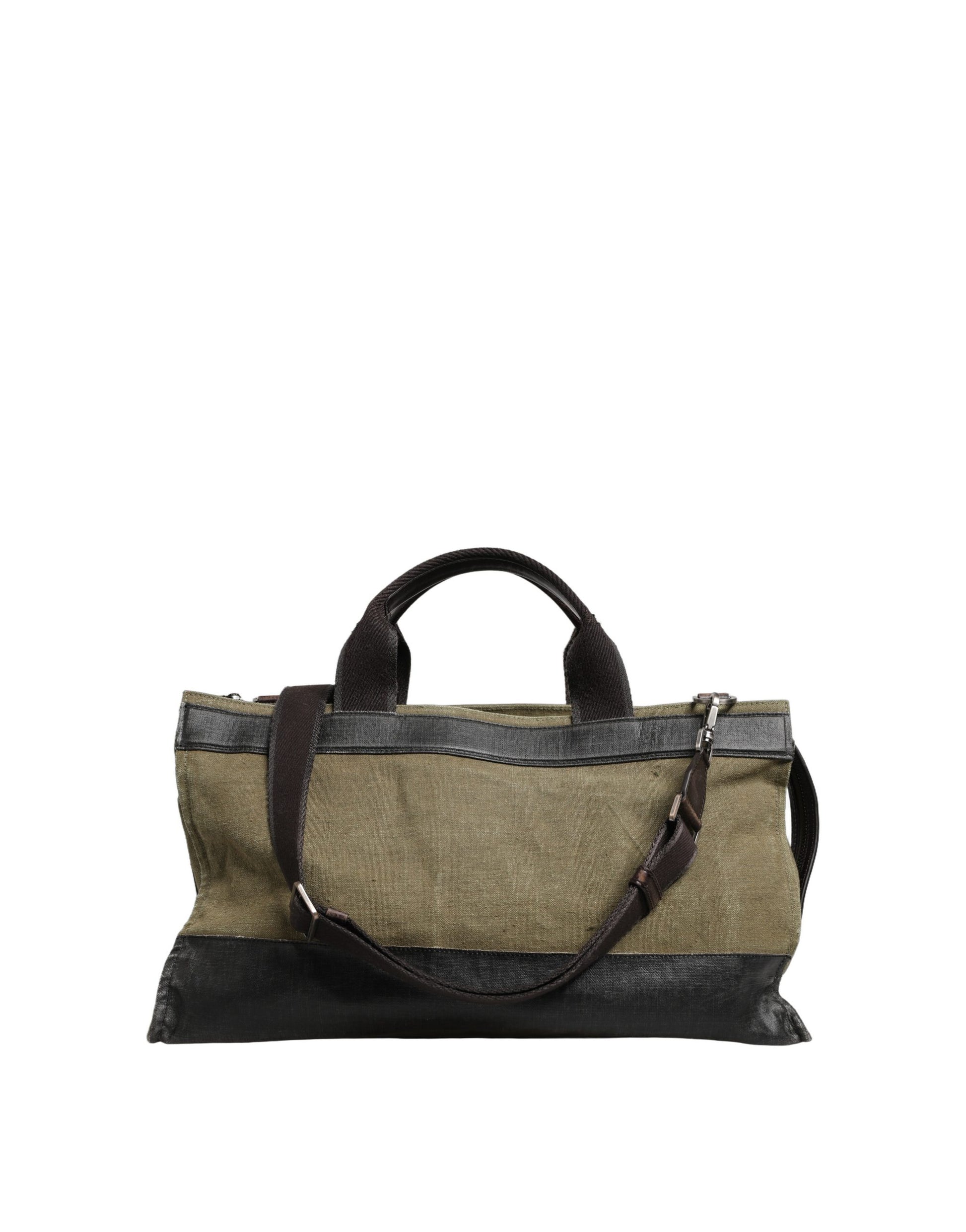 Shoulder Tote Clutch Convertible Handbag by Dolce & Gabbana for men in leather & metal dark-green & military-green features an exquisite silhouette, showcasing a secure buckle, ample , and versatile shoulder-strap for exquisite style.