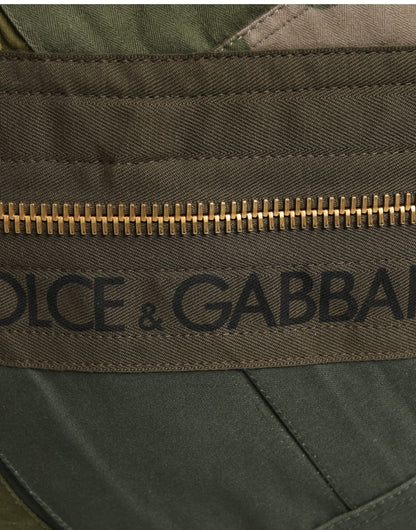 Mini Rucksack Backpack by Dolce & Gabbana for men in calf leather viscose & cotton military-green & patchwork showcases an architectural Calf Leather Viscose Cotton Mini Rucksack Backpack design, featuring a secure zipper, ample , and architectural shoulder-strap & backpack-strap for a sophisticated look.