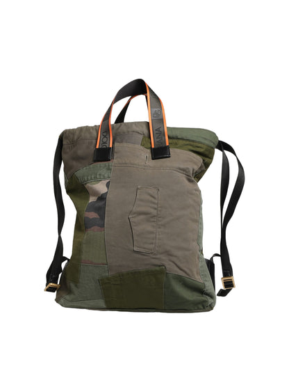 Mini Rucksack Backpack by Dolce & Gabbana for men in calf leather viscose & cotton military-green & patchwork features an stately silhouette from the Calf Leather Viscose Cotton Mini Rucksack Backpack range, with a secure zipper, ample , and versatile shoulder-strap & backpack-strap.