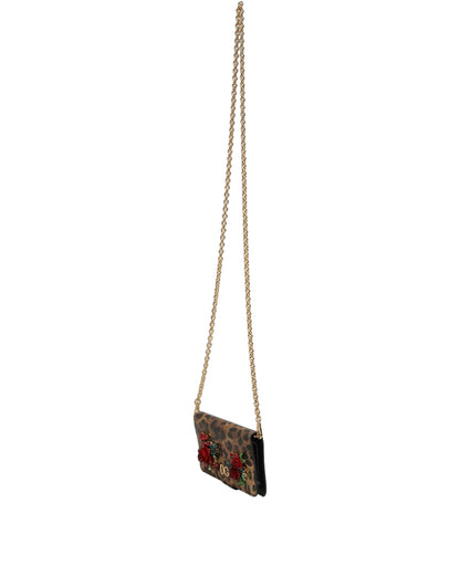 Crossbody Handbag by Dolce & Gabbana for women in calf leather brown, leopard-print & patterned features a versatile chic silhouette, meticulously detailed with a secure , ample , and versatile crossbody-strap.
