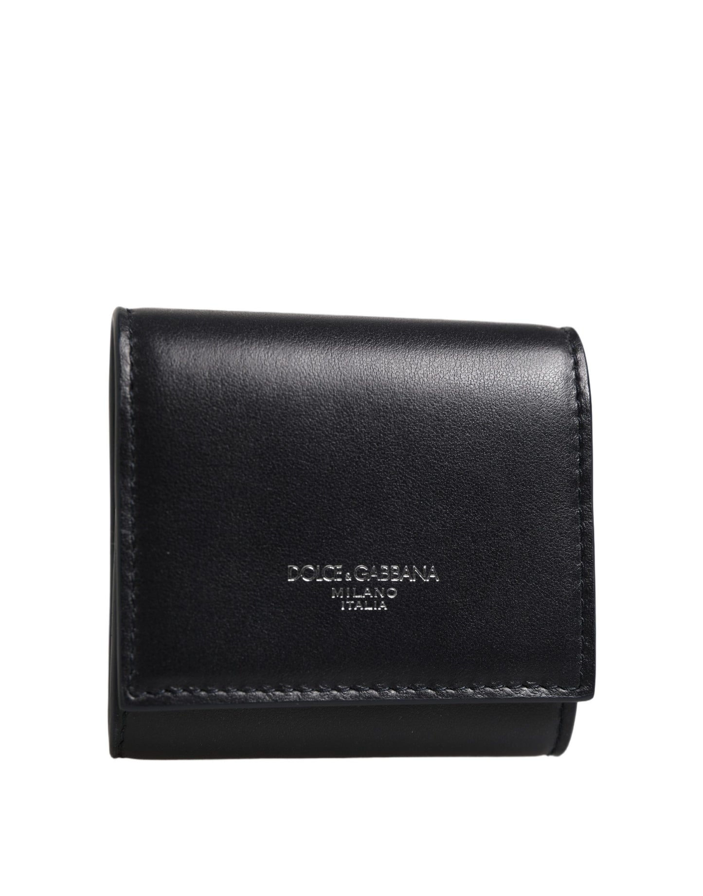 Card Case by Dolce & Gabbana for women in calfskin leather black & print features a polished Calfskin Leather Card Case design with polished bifold.