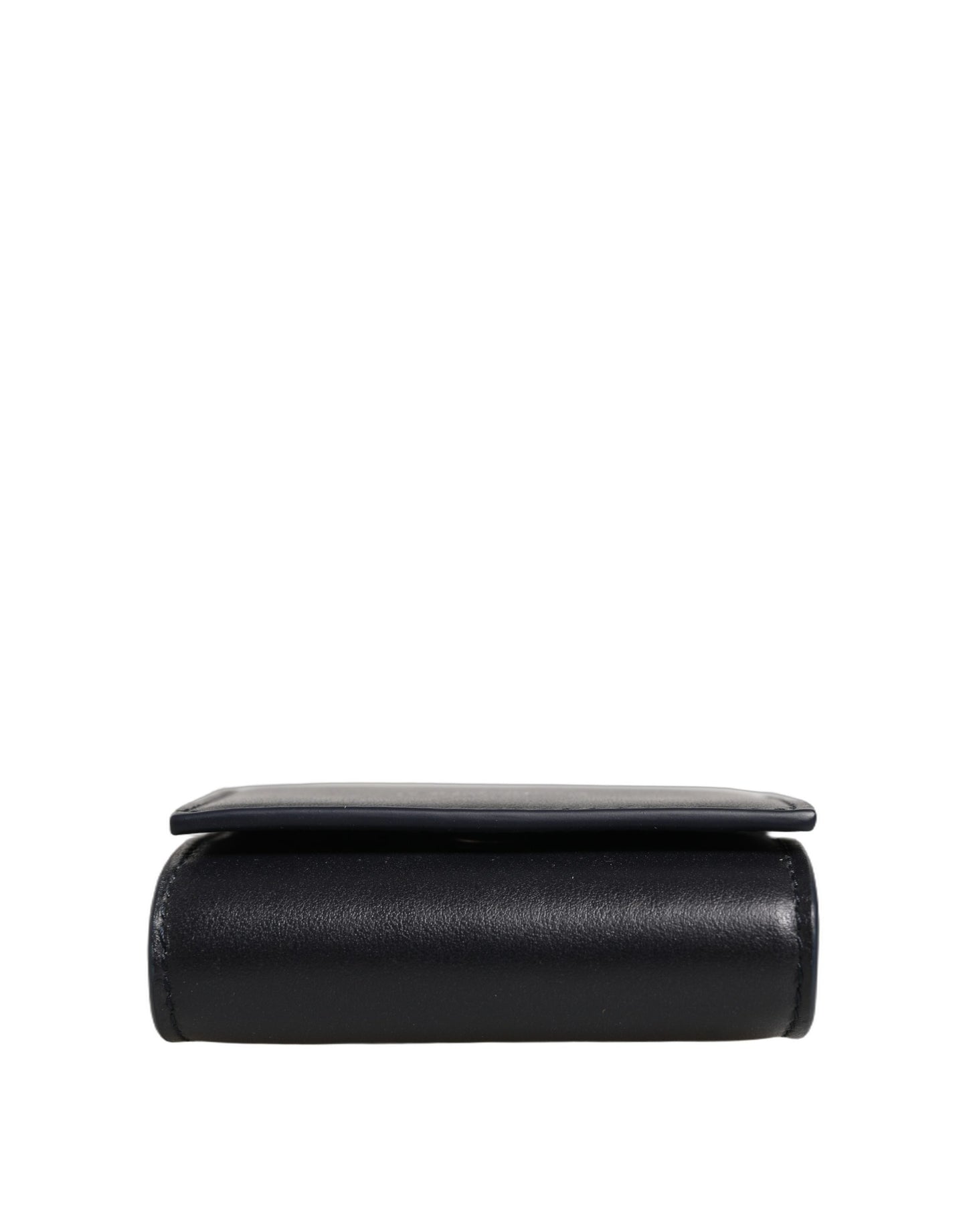 Card Case by Dolce & Gabbana for women in calfskin leather black & print features a sleek silhouette, showcasing the sleek design of the Calfskin Leather Card Case with functional bifold for a premium look.