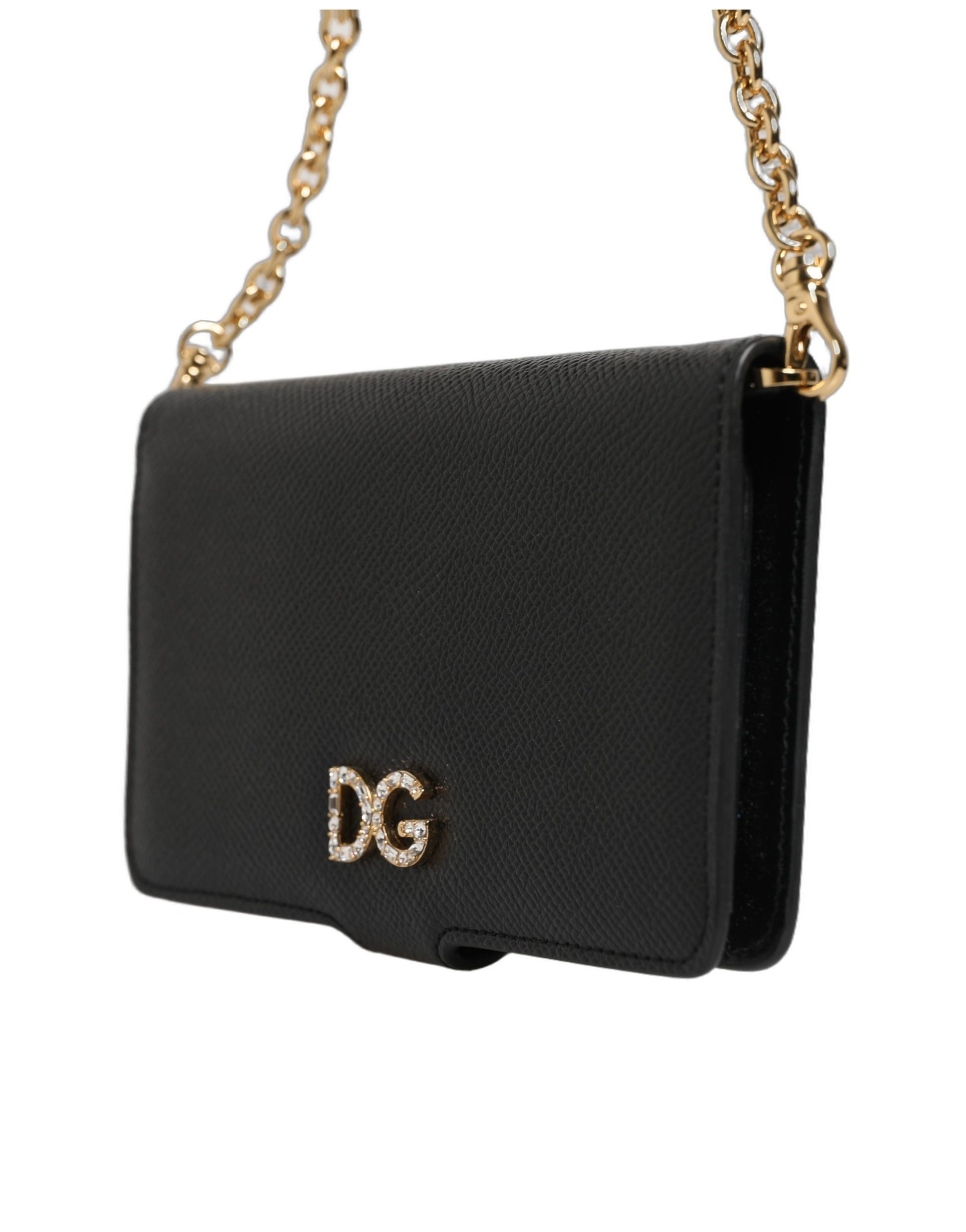 Mini Crossbody Handbag by Dolce & Gabbana for women in calf leather black features a multifaceted silhouette, showcasing a secure and multifaceted with versatile crossbody-strap for multifaceted style.
