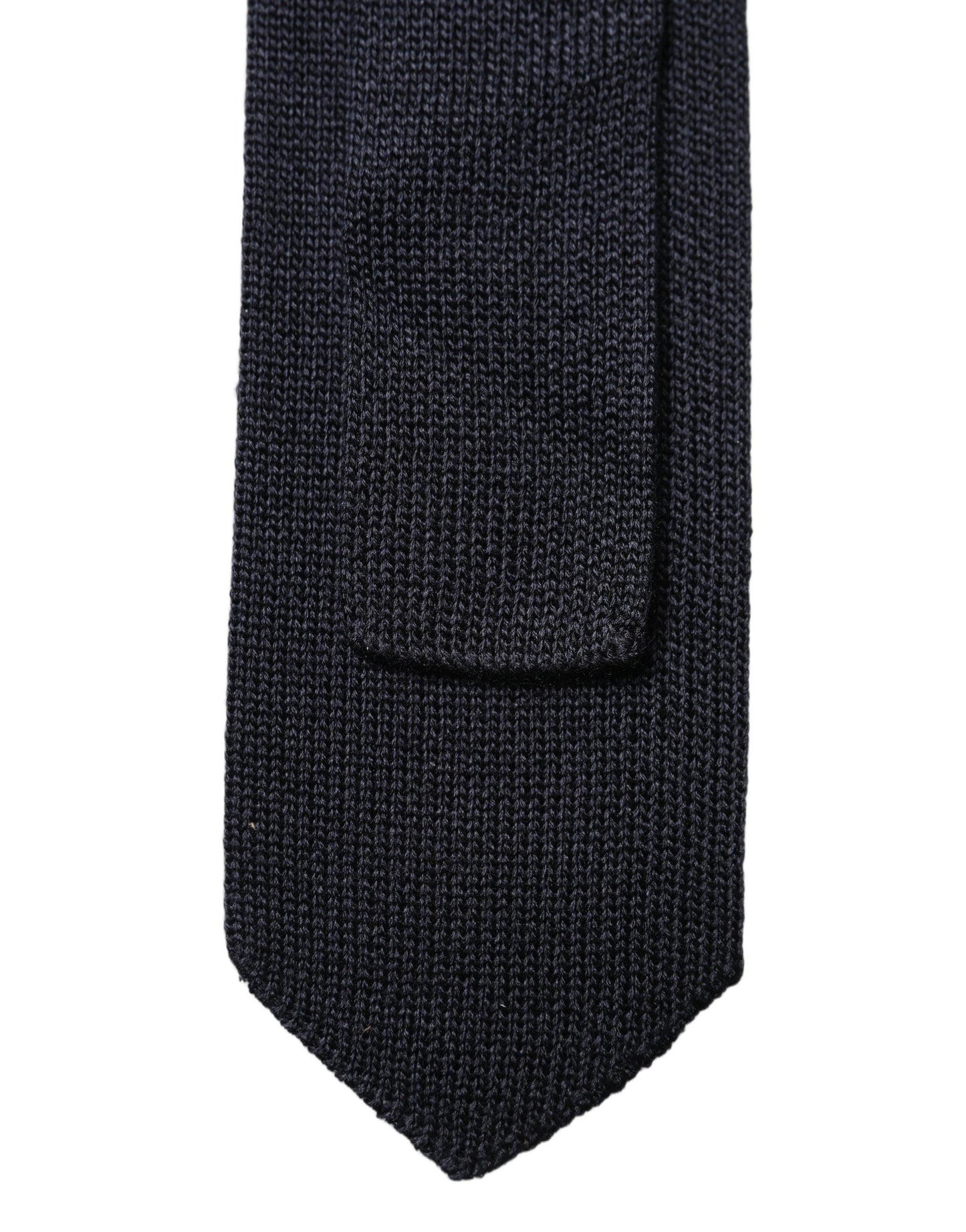 Dolce & Gabbana Dark Blue Solid 100% Silk Adjustable Men Necktie Tie