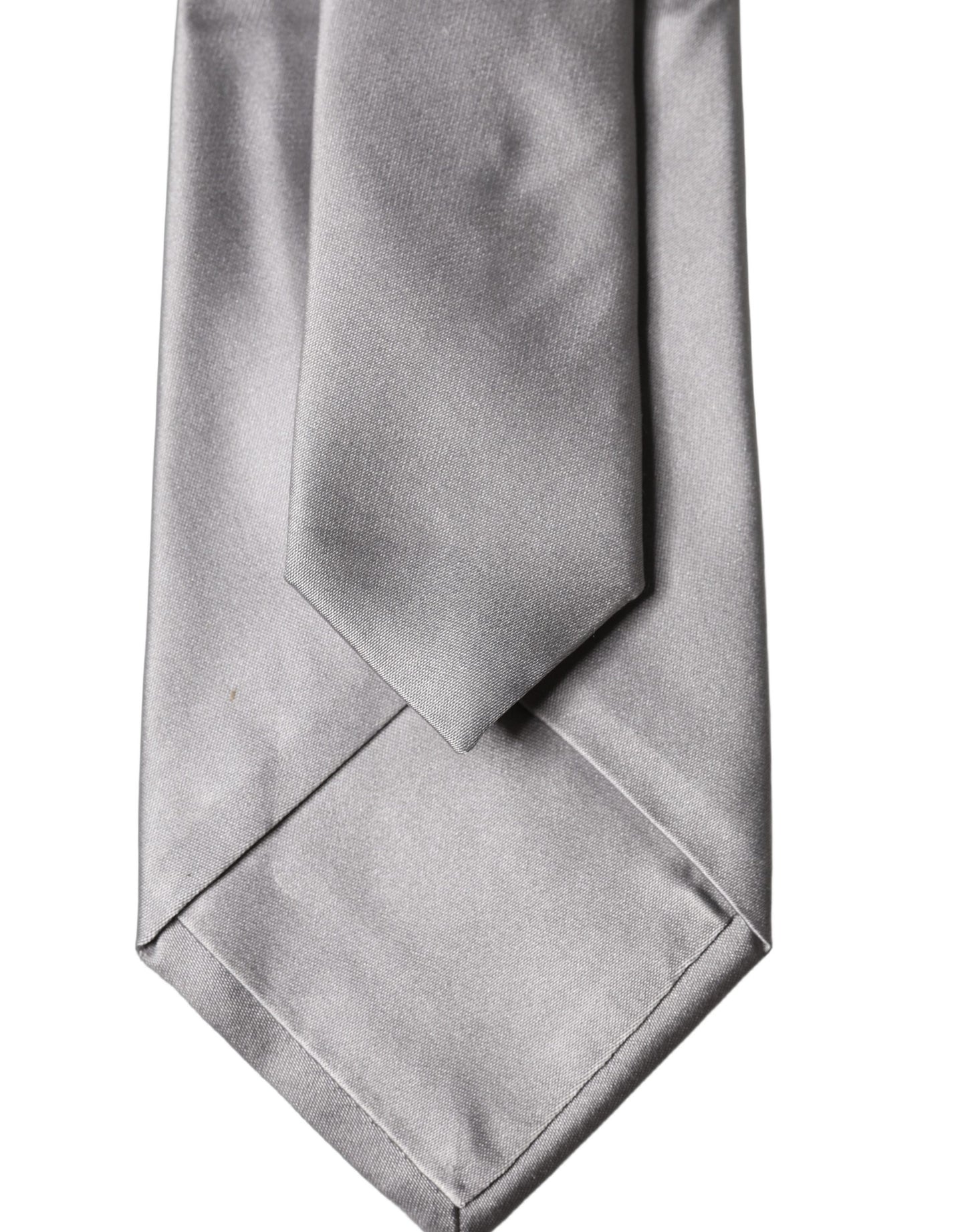 Dolce & Gabbana Gray Satin 100% Silk Adjustable Men Tied Necktie Tie